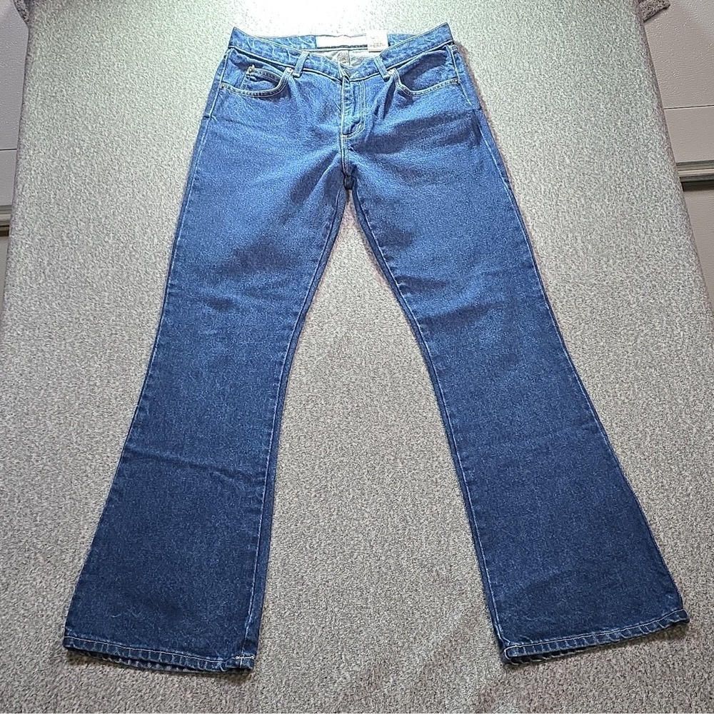 Paris Blues Girls Flared Blue Jeans 100% Cotton Denim Studded Pockets Size 7